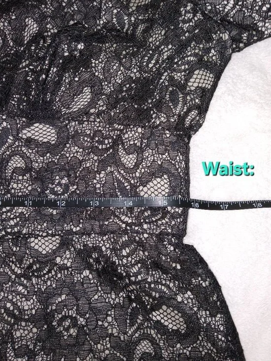 Adrianna Papell Black V Neck Lace Sheath Dress NWT Size 10 Cocktail Party Formal - Picture 12 of 14